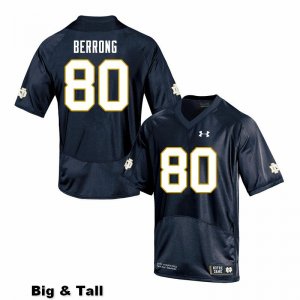 Notre Dame Fighting Irish Men's Cane Berrong #80 Navy Under Armour Authentic Stitched Big & Tall College NCAA Football Jersey YKH2899JD